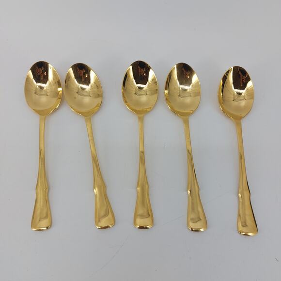 Northland Stainless Gold Spoons Japan Lot of 5 Cottagecore - Picture 6 of 6